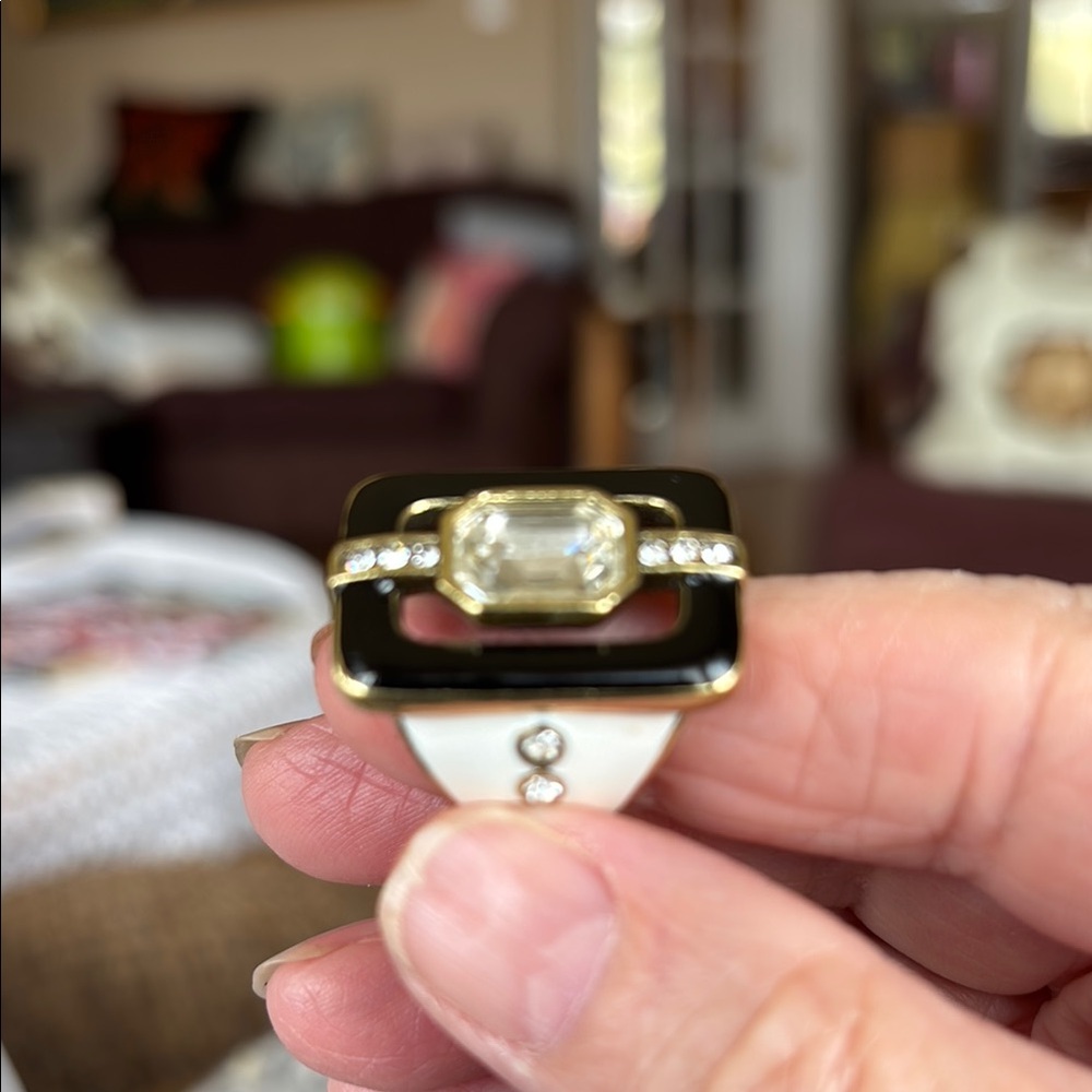 Heidi Daus Black and Gold Statement Ring